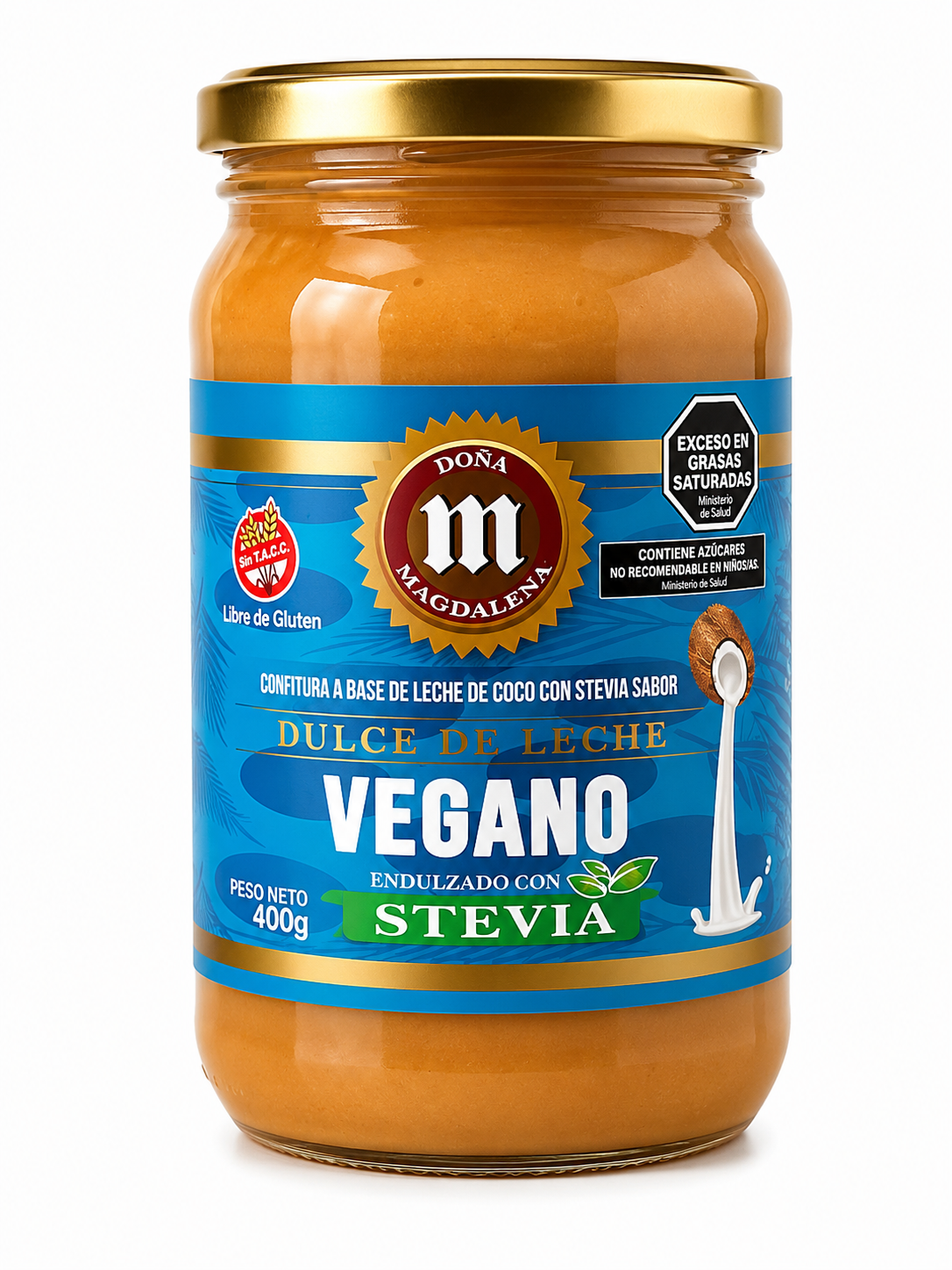 Dulce De Leche Sabor Coco Con Stevia Doña Magdalena x 400 Gr