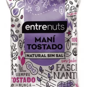 Mani Tostado Sabor Natural Sin Sal Entre Nuts x 100 Gr